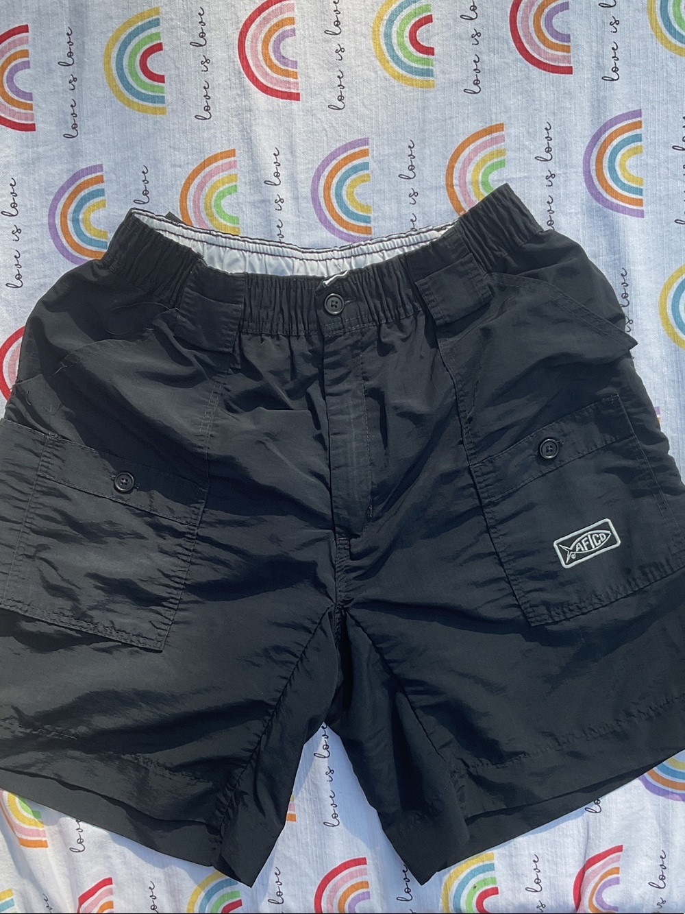 AFTCO Black Men's Cargo Shorts